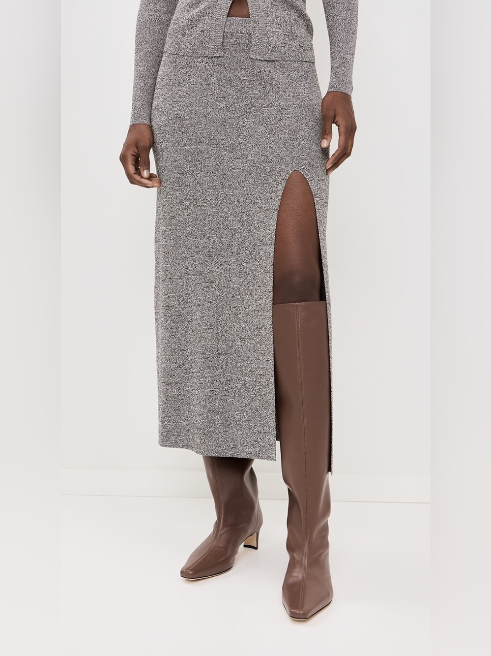Staud Wally Brown Leather Knee-High Boot - Picture 2 of 8